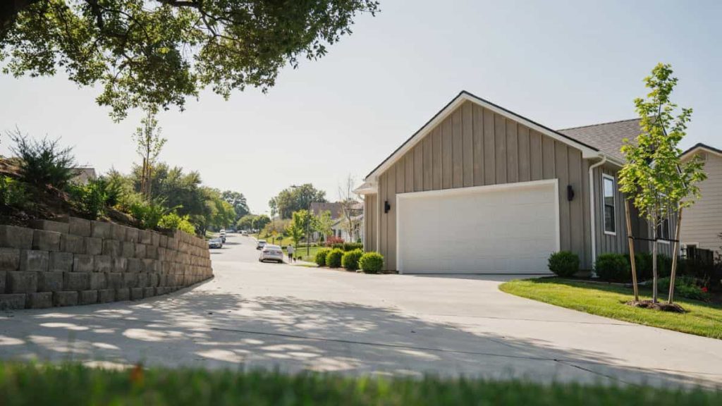 Build a garage on sloped driveway