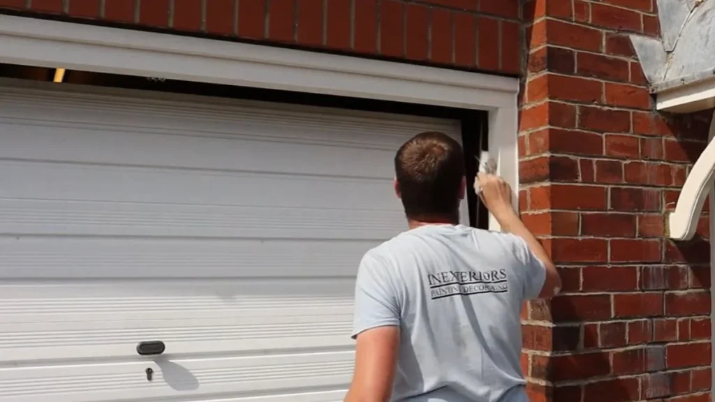 Garage door trim painting Process
